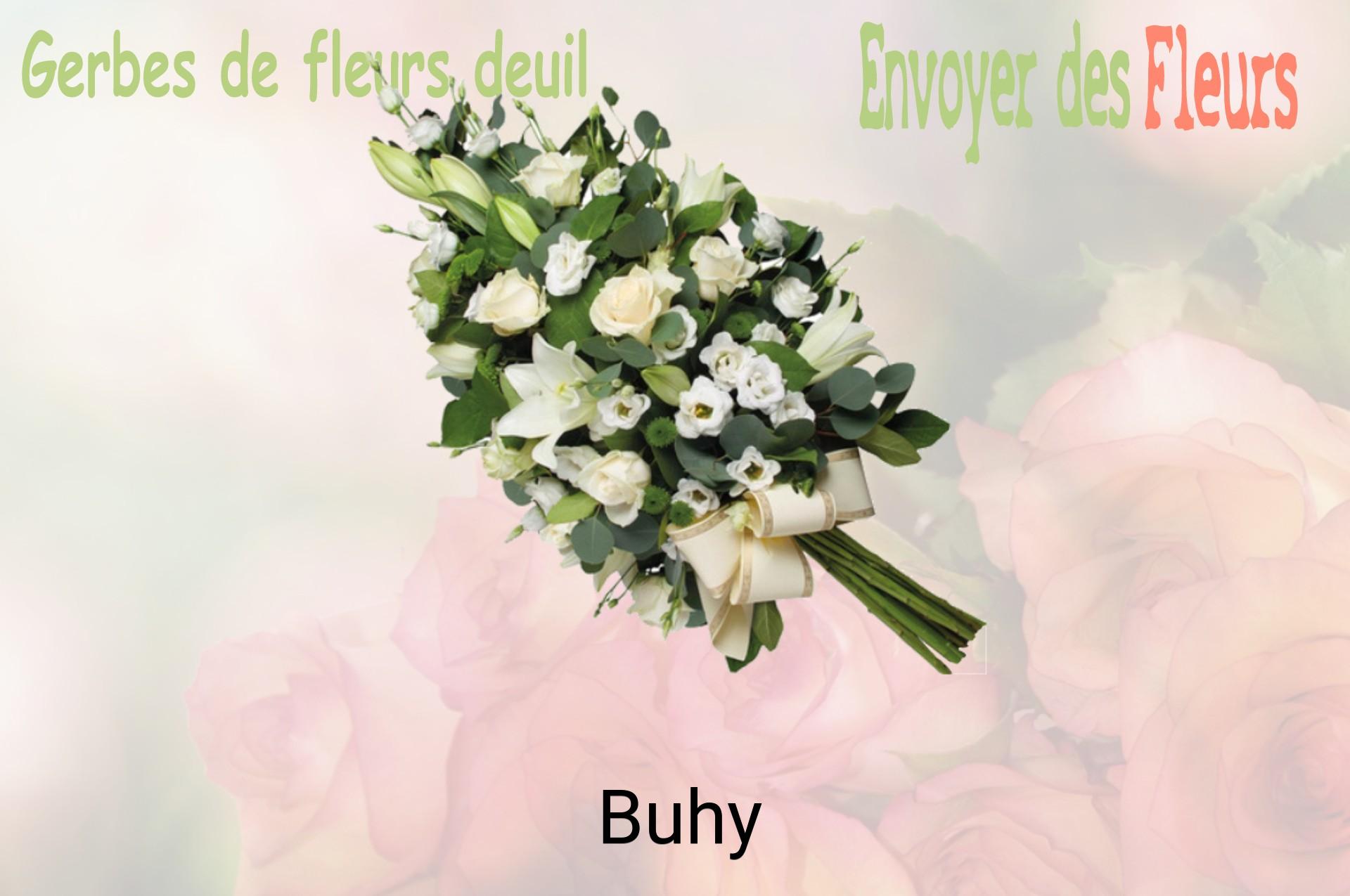 Gerbe de fleurs de deuil livrée à Buhy
